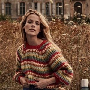 Doen field sweater in rainbow alpaca